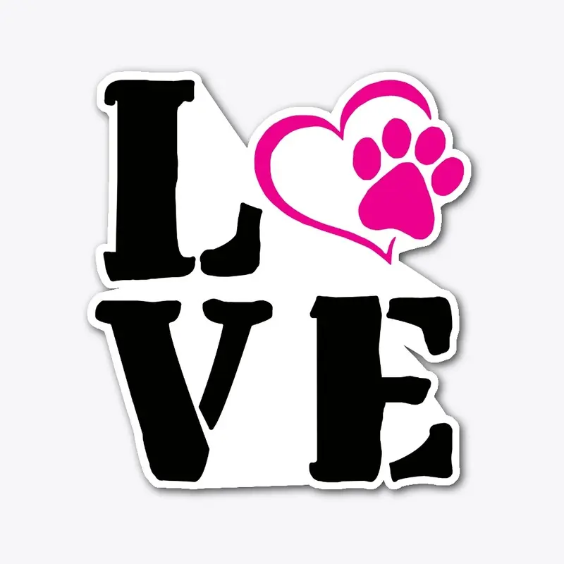 Dog Love with Heart & Paw